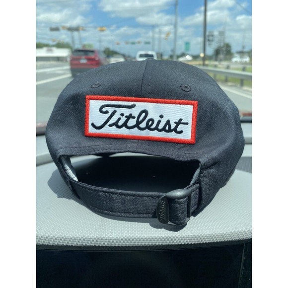 TITLEIST GOLF FJ PRO V1 Cap Hat Black Adjustable Red Embroidery Golfing Cap - Picture 3 of 5